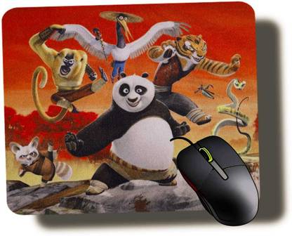 HINDZOON Kung Fu Panda Designer Printed Premium Designer Mouse Pad for Computer/Laptop Non Slip Base Mousepad