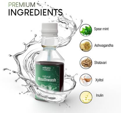 EDINORA PureBiotic Natural Mouthwash with Edible grade ingredients | Alcohol free - Natural, Herbal