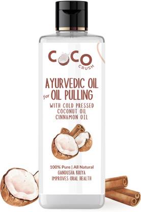 COCO CRUSH Ayurvedic Coconut Oil for Oil Pulling, Cold-pressed & Virgin | Strong Gums - Coconut Oil, Cinnamon Oil