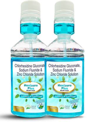 healing pharma Hexisure Plus Alcohol Free Mouth Wash Liquid |Fresh Mint | Pack of 2 - Mint