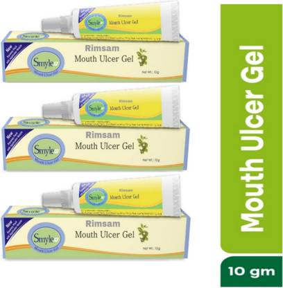 Rimsam Smylee Ayurvedic Mouth Ulcer Gel.10gm.pack off 3 - neem Minty