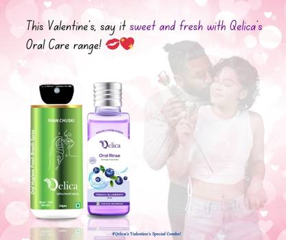 Qelica Paan Chuski Mouthspray 10g & French Blueberry Mouthwash 50ml Combo