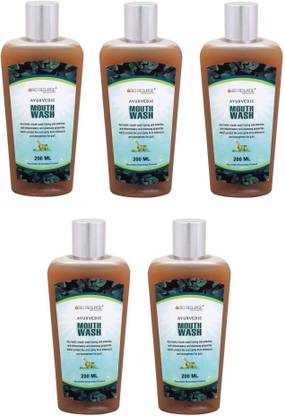 BIO RESURGE LIFE Ayurvedic Mouth Wash Pack of 5 (200ml Each) - Spearmint, Clove