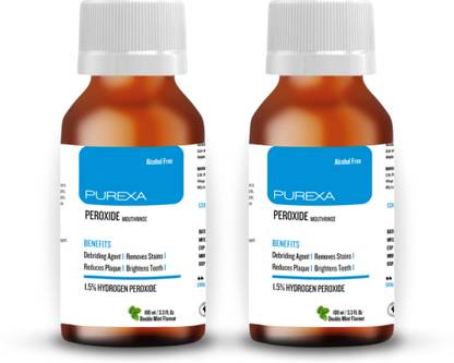 PUREXA Peroxide Mouthwash - Mint pack of 2 (100ml each)