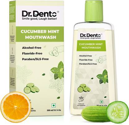 Dr.Dento Cucumber Mint Mouthwash | Alcohol-Free, Fights Bad Breath - Mint