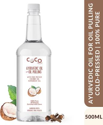 COCO CRUSH Ayurvedic Coconut Oil for Oil Pulling, Cold-pressed & Virgin | Healthy Teeth - Coconut Oil, Peppermint Oil, Clove Oil