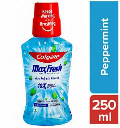 Colgate Maxfresh Plax Peppermint Fresh Mouthwash & Antibacteria - Pepper Mint