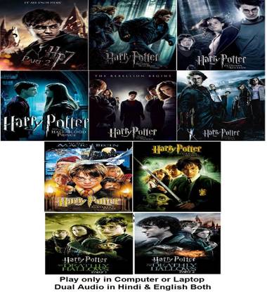 Harry Potter 1 to 8 & Harry Potter and the Deathly Hallows part 1 & 2 (10 Movies) in Hindi & English both play only in Computer or Laptop HD Quality without Poster