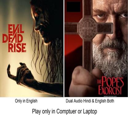 Evil Dead Rise (in English) & The Pope's Exorcist (in Hindi & English Both) 2023 Play only in Computer or Laptop it's durn data DVD without poster