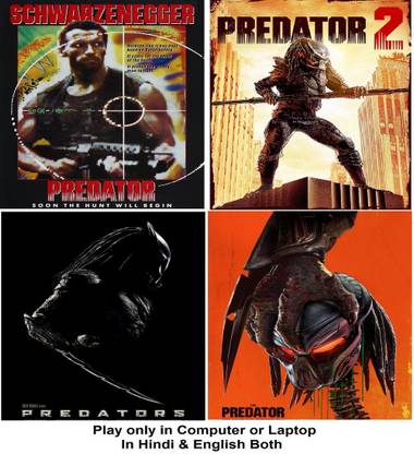 Predator (1987) , Predator 2 (1990) , Predators (2010) , The Predator (2018) 4 Movies in Hindi & English both play only in Computer or Laptop HD Quality without Poster