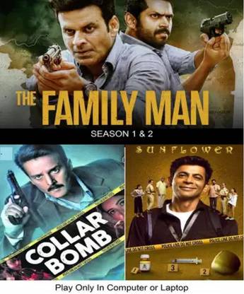 The Family Man 1 & 2 , Collar Bone , Sunflower (4 web series) in Hindi Play only in Laptop or Computer HD print without poster