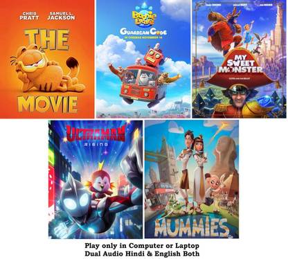 Boonie Bears: Guardian Code , Mummies , My Sweet Monster , The Garfield Movie , Ultraman: Rising (5 Cartoon Movies) in Hindi & English both play only in Computer or Laptop HD Quality without Poster