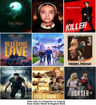 The Well , The Killer , Harold and the Purple Crayon , Bleeding Love , Security , Boxer , Immaculate , Gold Run , Rebel Ridge (9 Movies) in Hindi & English both play only in Computer or Laptop HD Quality without Poster