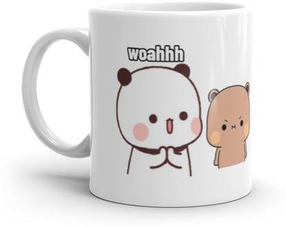 Dr Farfar Smiley Budu and Angry Dudu Teddy 782 Design Ceramic Coffee Mug