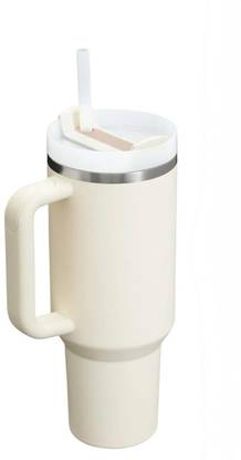 SEDOKA Stanley Quencher Stainless Steel Vacuum Tumbler With Lid And Straw (Cream) Stainless Steel Tumbler