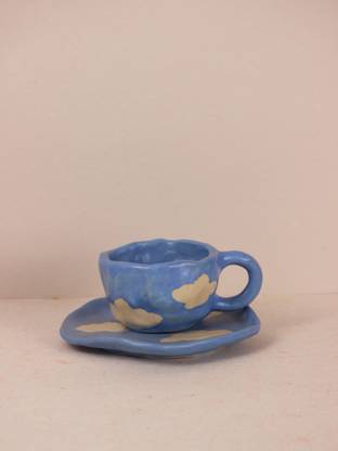 The Orby House Cloud & Saucer Set Ceramic Coffee Mug
