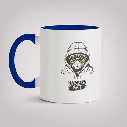 MOTIVATE BOX Ceramic Dark Blue Inner Colour Coffee printed design Hacker Ceramic Coffee Mug