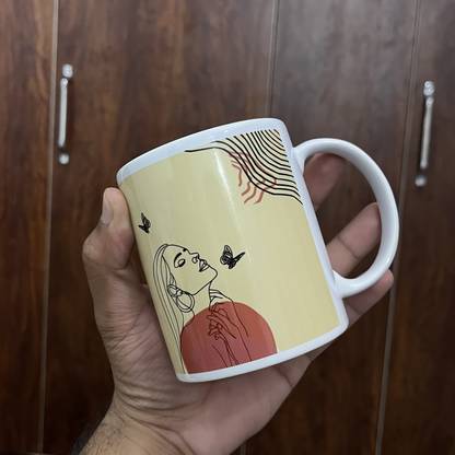 abenico Elegant Line Art Ceramic Coffee | Minimalist Art | Stylish Gift Ceramic Coffee Mug