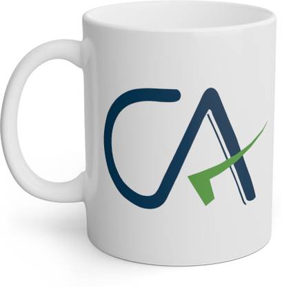 फ्लैशटेल C.A Logo printed gift for chartered accountant white सिरेमिक मग