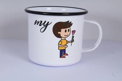 BLLUEX MY PRINTED ENAMEL COFFEE MUG SET OF ONE Enamel Coffee Mug