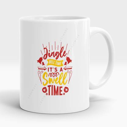 LASTWAVE Jingle Bell Time It's A Swell Time, 325ml Ceramic | Christmas Gift Ceramic Coffee Mug
