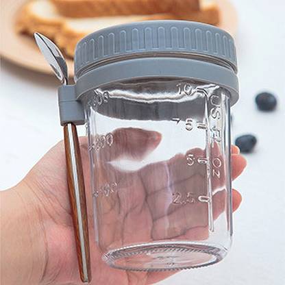 Adhunyk Glass Mason Jars For Overnight Oats Leak Proof Container Glass Mason Jar