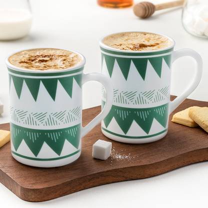 Larah by Borosil Tri Wave Coffees, Bone Ash Free Crockery Set Ideal For Daily Use & Gifting Opalware Coffee Mug