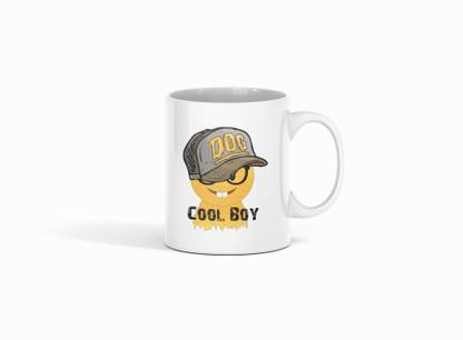 Nidhii Sales A Cap, Text Written Cool Boy- Emoji Themed Printed Coffees Ceramic Coffee Mug