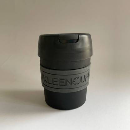 KleenCup Black Reusable coffee cup |375ml| BPA/BPS-free Plastic Tumbler