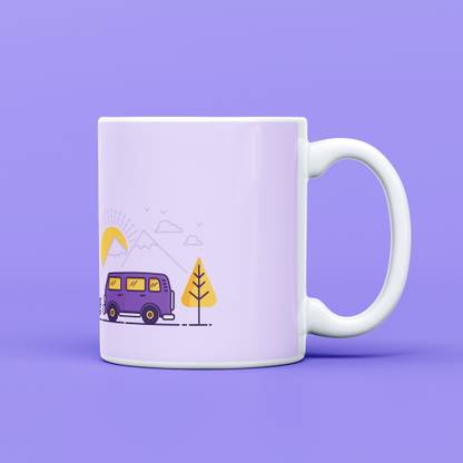 DREAM MOOD DAZZLE Ceramic Coffee | Printed Van On Matte Finish Outside | Coffee Cup Ceramic Coffee Mug