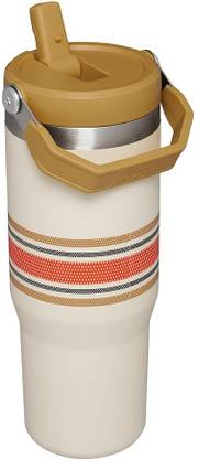 Tiny Treasure Wraps Stanly IceFlow Flip Straw Tumbler 30oz Varsity Collection Cream Mesh Stainless Steel Tumbler