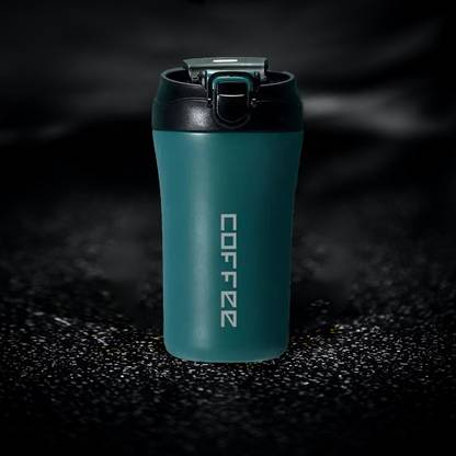 UniKart Castleton Green Insulated Coffee Tumbler with 2-in-1 Flip Up Straw & Sip Lid Stainless Steel Tumbler