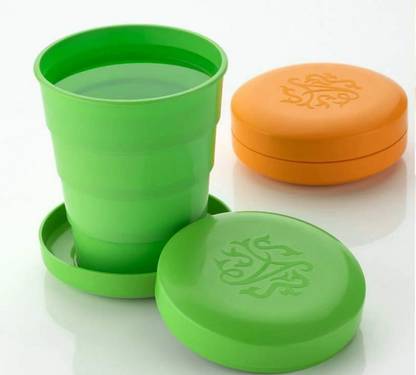 FLOSTRAIN Folding Water Cup Portable Silicone Telescopic Drinking Collapsible Cup Plastic Fondue Mug