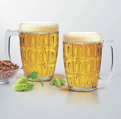 Swastik Housewares Classic Design Juice/Beer Glass for Drinking Cocktails,Mocktails Set of 2 Glass Beer Mug