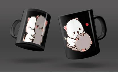 SRK CREATION BEST CUTE DESIGN BLACK PRINTED MUG SRK-GA-0660 Ceramic Coffee Mug