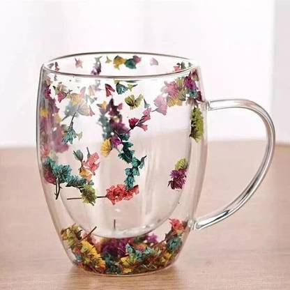 NIYA TRENDZ Double Wall Clear Glass Coffees Glass Coffee Mug
