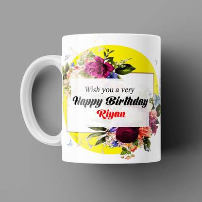 Beautum Happy Birthday Riyan Name Model No: YHB17640 White Ceramic Coffee Mug