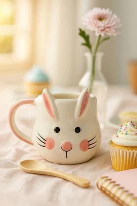 ABC Pink Cute Bunny Ceramic Ceramic Coffee Mug