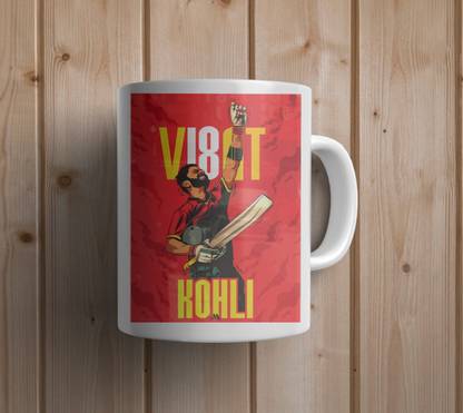 KRINVI VIRAT KOHLI 18 RCB PRINTED MUG Ceramic Coffee Mug