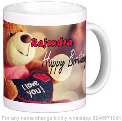 GNS National Romantic Happy Birthday Gift for Rajendra Love theme Message 012 Ceramic Coffee Mug