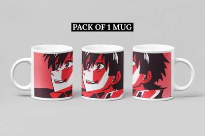 TIKLUP Black & Red, Animated, Anime, Shintaro Printed Cup for Girls, Boys, Anyone Ceramic Coffee Mug