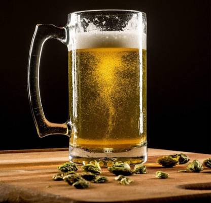 MDNSHO Stylist Crystal Clear Beer with Handle in Freezer Safe Glass Material Glass Beer Mug