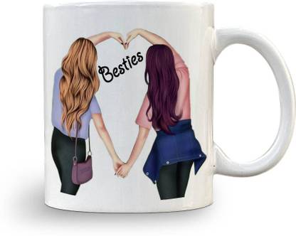 HM POINT Best Friend Forever Colorful Friend Printed Ceramic Coffee Mug