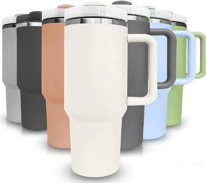 harus mall Tumbler with Handle and Straw Lid Insulated 1200ML Cup Reusable Coffee Plastic Coffee Mug