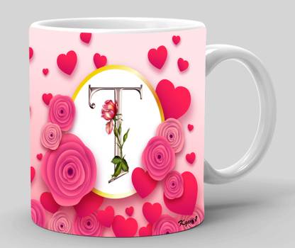 Kgvr1 "Letter T Alphabet"Best Gift For Him And Her A True Love|Printed Ceramic Coffee Mug