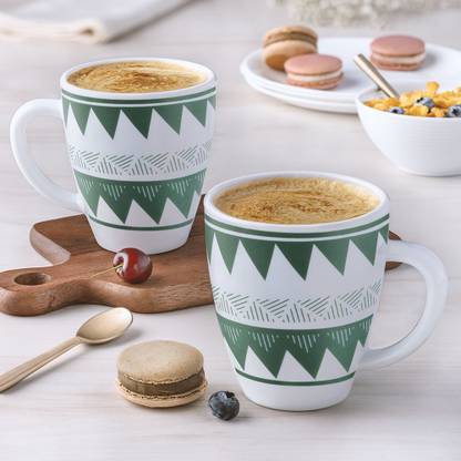 Larah by Borosil Tri Wave Coffees, Bone Ash Free Crockery Set Ideal For Daily Use & Gifting Opalware Coffee Mug