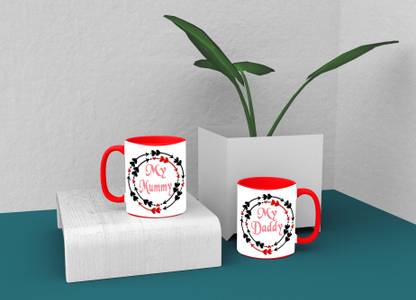 V Kraft Best mom dad Ever Unique dad mom Quote Printed Stylish Coffee /296 Ceramic Coffee Mug