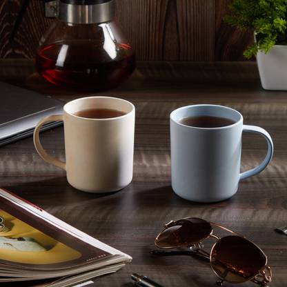 red butler Bamboo Fibre Cup Set of 2 picece (375ml) Wood Coffee Mug