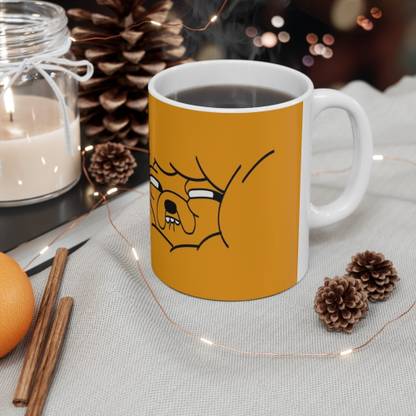 Gadgetshor Printed Jake The Dog Coffee White Abstract Designer Cup Ceramic Coffee Mug