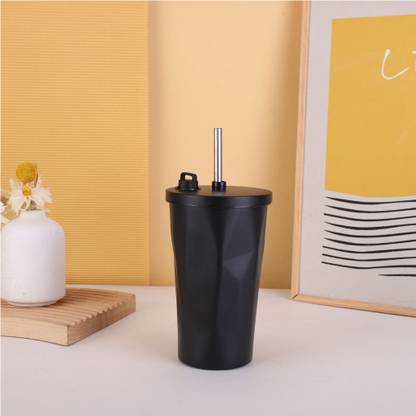 Bhaguji Insulated Cup with Retractable Straw Vacuum Flask Leak Proof Stainless Steel Tumbler